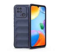 MUMOYAN Custodia Silicone Liquido per Xiaomi Redmi 10C con Protezione Anti-Germi e Fodera in Microfibra, Cover in Silicone a Antiurto 360°, Blu Scuro