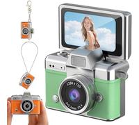 MUMQAQ Mini fotocamera digitale con schermo LCD da 1,44 pollici, mini fotocamera 1080P con flash integrato e display flip, memoria da 32 GB, portachiavi portatile per viaggi e uso quotidiano