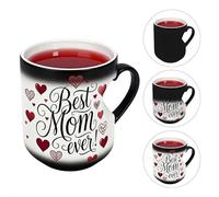MUMQAQ Tazza cambia colore con manico a forma di cuore, design a cuori rossi che rivelano il calore, tazza da caffè in ceramica per la festa della mamma, regalo di compleanno per la mamma