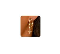 MUMREUES Orecchini Donna 14K Oro Placcato orecchini a catena con frangia Cerchio Zircone Pendenti Ipoallergenici Gioielli Da Donna Earrings Regali Di Compleanno