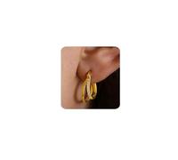 MUMREUES Orecchini Donna 14K Oro Placcato orecchini a Circolare Zircone Ipoallergenici Gioielli Da Donna Earrings Regali Di Compleanno