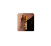 MUMREUES Orecchini Donna 14K Oro Placcato orecchini Zircone Cerchio Pendenti Ipoallergenici Gioielli Da Donna Earrings Regali Di Compleanno