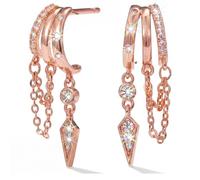 MUMREUES Orecchini Donna 14K Oro Rosa Placcato orecchini a catena con frangia Cerchio Pendenti Oro Rosa Ipoallergenici Gioielli Da Donna Earrings Regali Di Compleanno