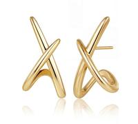 MUMREUES Orecchini Donna Oro 14K Orecchini a Bottone Minimalisti Leggeri Gioielli Regalo per Lei Orecchini da Donna Dorati Placcati Oro Giallo Anallergici