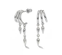 MUMREUES Orecchini pendenti in argento placcato oro bianco 14 carati, orecchini a cerchio da donna, ipoallergenici, impermeabili, minimalista, eleganti, con nappe, gioielli regalo