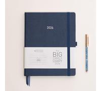 MUM's Office Grande diario familiare 2026 (blu navy) - Agenda familiare di grandi dimensioni - vista settimanale con layout a griglia a 5 colonne - organizza il caos di pianificazione della vita