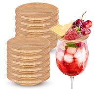 Mumufy 12 pezzi da 12 cm per bicchieri da vino e salumi, per tenere lontani gli insetti, mini taglieri rotondi per salumi, piatti a doppio uso, per feste di formaggio, riunioni di famiglia, bar