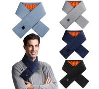 Mumufy 4 sciarpe riscaldate USB ricaricabili per il collo, scaldacollo, tre impostazioni di temperatura (senza batteria, nessuna batteria esterna) (nero, blu navy, grigio, azzurro)