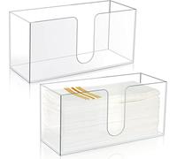 Mumufy Confezione da 2 dispenser di asciugamani di carta trasparente multifold da appoggio porta asciugamani di carta da bagno porta tovaglioli in acrilico per ospiti piega a Z Fold C asciugamani usa