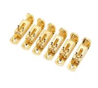 Mumusuki 6pcs Zinco in Lega di Chitarra Rullo Sella Altezza Regolabile 5-14 Mm per 3-7 a Corda Chitarre Elettriche Banjos Cigone Box Chitarre con Viti della Chiave Esagonale (GOLD)