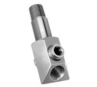 Mumusuki Adattatore per Sensore Pressione Olio in Acciaio Inossidabile, Raccordo per Manometro Olio, Filettatura 1/8-27 NPT con Porte da 45 e 90 Gradi per Motore Small Block 305/350