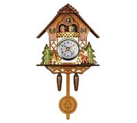 Mumusuki Antico Orologio a cucù in Legno con Campana Oscillante Automatica, Tradizionale Stile Europeo Nordoccidentale, Pannelli di Fibra a Media densità, Alimentato a Batteria (CM001)