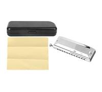 Mumusuki Armonica Cromatica C Chiave 12 Buca 48 Tono in Acciaio Inossidabile Strumento Musicale Professionale con la Presa a Mano per Principianti per Adulti per Artisti Amanti della Musica