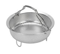 Mumusuki Cestino a Vapore con Manici e Piedi Pieghevoli, Lavastoviglie in Acciaio Inossidabile Sapore Multiuso Cesto per Perforazione per Perforazione Cestino per Frutta per Verdure (M)