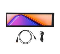 Mumusuki Display di Temperatura del PC, Risoluzione Ad Alta Definizione di 178 Gradi Angolo di Visualizzazione Controllo Touch da 8,8 Pollici 1920x480 Lega di Alluminio, per Incontri con