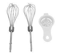 Mumusuki Fruste per Sbattitore Manuale, 2 Fruste per Sbattitore Manuale in Acciaio Inossidabile con Separatore di Uova per Frullatori Portatili