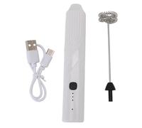 Mumusuki Frutto di Latte Elettrico Portatile, Mixer di Bevande in Acciaio Inossidabile Portatile, Batteria Ricaricabile da 1200 MAh, Ideale per Bevande da caffè Dessert di Gelato (WHITE)