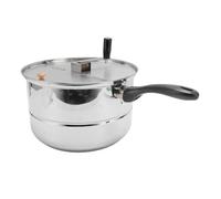 Mumusuki Maker di Popcorn da Piano Cottura, Popper Popcorn in Acciaio Inossidabile con Manovella a Mano, Coperchio Ventilato e Maniglia per la Macchina a Popcorn Al Riscaldamento