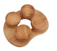 Mumusuki Poggiatesta per Sauna in Legno, Cuscino Ergonomico di Supporto per Il Collo in Quercia con Disco Girevole per Torcicollo, Dolore alla Spalla, Salute della Testa e Relax