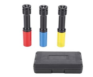 Mumusuki Set di 3 Bussole per Dadi Ruota con Protezione a Parete Sottile, 17 Mm, 19 Mm, 21, 1/2 Pollice, Extra Lunghe, Colorate, Antigraffio, per Montaggio e Smontaggio Ruote