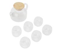 Mumusuki Set di teiere in vetro con 6 tazze da tè a doppia parete da 80 ml, teiera in vetro borosilicato ad alto tenore di carbonio da 500 ml, adatta ai fornelli, con filtro in acciaio