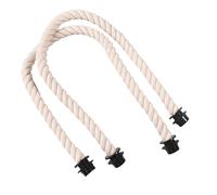 Mumuve 1 paio di manici in corda con inserto in tela per borse da spiaggia, borsetta, borsa in tela, bianco, Total length 59cm (excluding buckle)