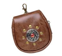 Mumuve Medievale goffrato PU Leather Belt Pouch Retro Coin Purse per Halloween Party Costume Costume, Marrone, As shown in the picture (error 1-3cm)