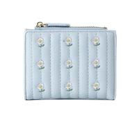 Mumuve Piccolo portafoglio per ragazza bel fiore portamonete borsa corta cerniere portamonete moda portafoglio pratico cambio, Blu, As shown in the picture (error 1-3cm)