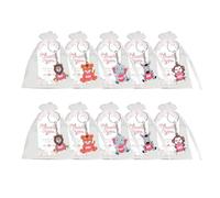 Mumuve Portachiavi animali della giungla portachiavi zoo animali portachiavi con sacchetti di organza Thank You Tages baby shower forniture per feste