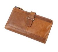 Mumuve Portafoglio lungo da uomo in pelle vintage porta carte di credito, Marrone, Size:app. 21.5 x 5 x 12.5cm / 8.46 x 1.96 x 4.92in