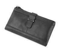 Mumuve Portafoglio lungo da uomo in pelle vintage porta carte di credito, Nero , Size:app. 21.5 x 5 x 12.5cm / 8.46 x 1.96 x 4.92in