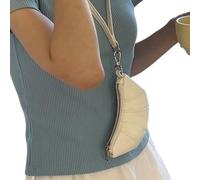 Mumuve Pratici sacchetti per collo in corno portamonete portachiavi cinturino regolabile pratico portafoglio in PU tasca per cambio per tutti i giorni, Bianco sporco 1, Width 18*Height 7.5*cm, belt