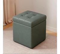 MUMUXIAO Lussuoso poggiapiedi portatile, con grande capacità, sgabello resistente, seduta imbottita in schiuma spessa, per soggiorno e camera da letto (verde)