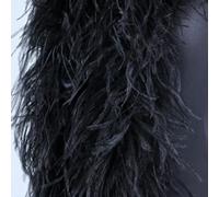 MUNACRAFT 1-20ply Tinti Varie Piume di Struzzo Boa Scialle di Piume di Struzzo per Abito da Sposa Accessorio per Feste Decorazione 2 Metri-Nero,3ply