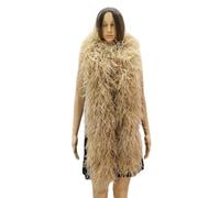 MUNACRAFT 2 Metri Boa di Piume di Struzzo Boa di Piume Naturali Plumas per Festa in Costume Decorazione di Nozze Spessa 4/6/10 Strati Plume Accessori Bulk-Champagne,1 Strato