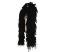 MUNACRAFT 2 Metri Boa di Piume di Struzzo Boa di Piume Naturali Plumas per La Festa in Costume Decorazione di Nozze Spessa 4/6/10 Strati Plume Accessori Bulk-Nero,1 Strato