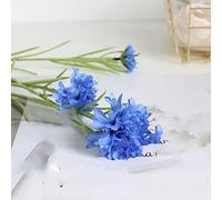 MUNACRAFT 3 forchette/bouquet di fiori artificiali in seta, fiordaliso, piante artificiali, fiori decorativi, decorazione per la casa, decorazione per matrimoni, blu scuro
