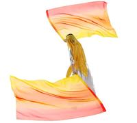 MUNAFIE Bandiere d'adorazione, 2 pezzi, per danza e ballo, rettangolari, bandiera arcobaleno con asta telescopica, asta per spettacoli di danza, chiesa, 2#giallo-arancio