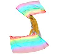 MUNAFIE Bandiere di culto 2 pezzi di elogio bandiere rettangolari arcobaleno con asta telescopica per spettacoli di danza chiesa 8#arcobaleno