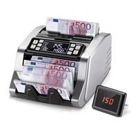 MUNBYN IMC20 Conta Banconote, Add/Batch/Value, USD/EUR, UV/MG/IR/MT, Nero | Conteggio Valore Con Selezione Manuale Valuta E Taglio; Rilevamento Contraffazioni; Display LED Esterno; Per Cassa E Ufficio