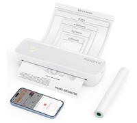 MUNBYN ITP04 Stampante termica A4 Bluetooth Portatile Senza Fili per Viaggi Compatibile con Telefoni e Computer Portatili Android e iOS, Piccola Stampante, Bianco