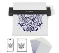 MUNBYN ITP05 Stampante Stencil Tattoo Termica Wireless Bluetooth Kit Nero | Stampante Portatile per Tattoo Compatibile con iOS/Android/Win/mac, 20 Fogli Transfer, 2600mAh, 203 DPI, per Tatuatori