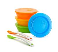 Munchkin 012106 Kit Svezzamento 10 Pezzi: 4 Ciotole con Coperchio e 2 Cucchiai,
