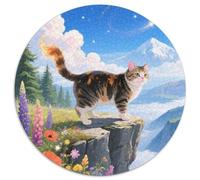 Munchkin 1000 Pezzi Puzzle Pet Cat Forma Rotonda Puzzle Per Lei O Lui Giocattolo Antistress Arte Ecofriendly 1000pcs (67.5x67.5cm)
