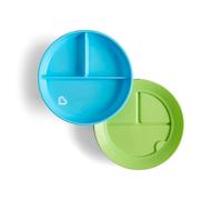 Munchkin 2 Pack Piatti Ventosa Bebè | Svezzamento | Blu/Verde