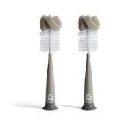 Spazzole moderne Munchkin con spugna per biberon | Set di spazzole per biberon e bottiglie d’acqua | Morbide e riutilizzabili con scovolino per tettarella integrato | Confezione da 2 | Grigio