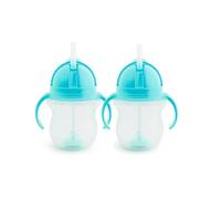 Munchkin Click Lock Tip & Sip Set Tazze per bambini con cannuccia, Senza BPA, Tazza a prova di perdite, Cannuccia con peso Bottiglie per bambini - 7oz/207ml, 2 Pezzi, Blu