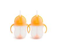 Munchkin Click Lock Tip & Sip Set, Tazze per bambini con cannuccia,Senza BPA, Tazza a prova di perdite, Bottiglie per bambini - 7oz/207ml, 2 Pezzi, Arancione