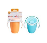 Munchkin 2 Pack Tazza Miracolo 360 Bebè | 207ml | 6m+ | Blu/Arancione