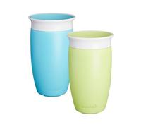 Munchkin Miracle 360 Tazza per bambini, Senza BPA, Tazze per bambini , Non perde, A prova di perdite, 12+ mesi, 10oz/296ml, Confezione da 2, Blu/Verde